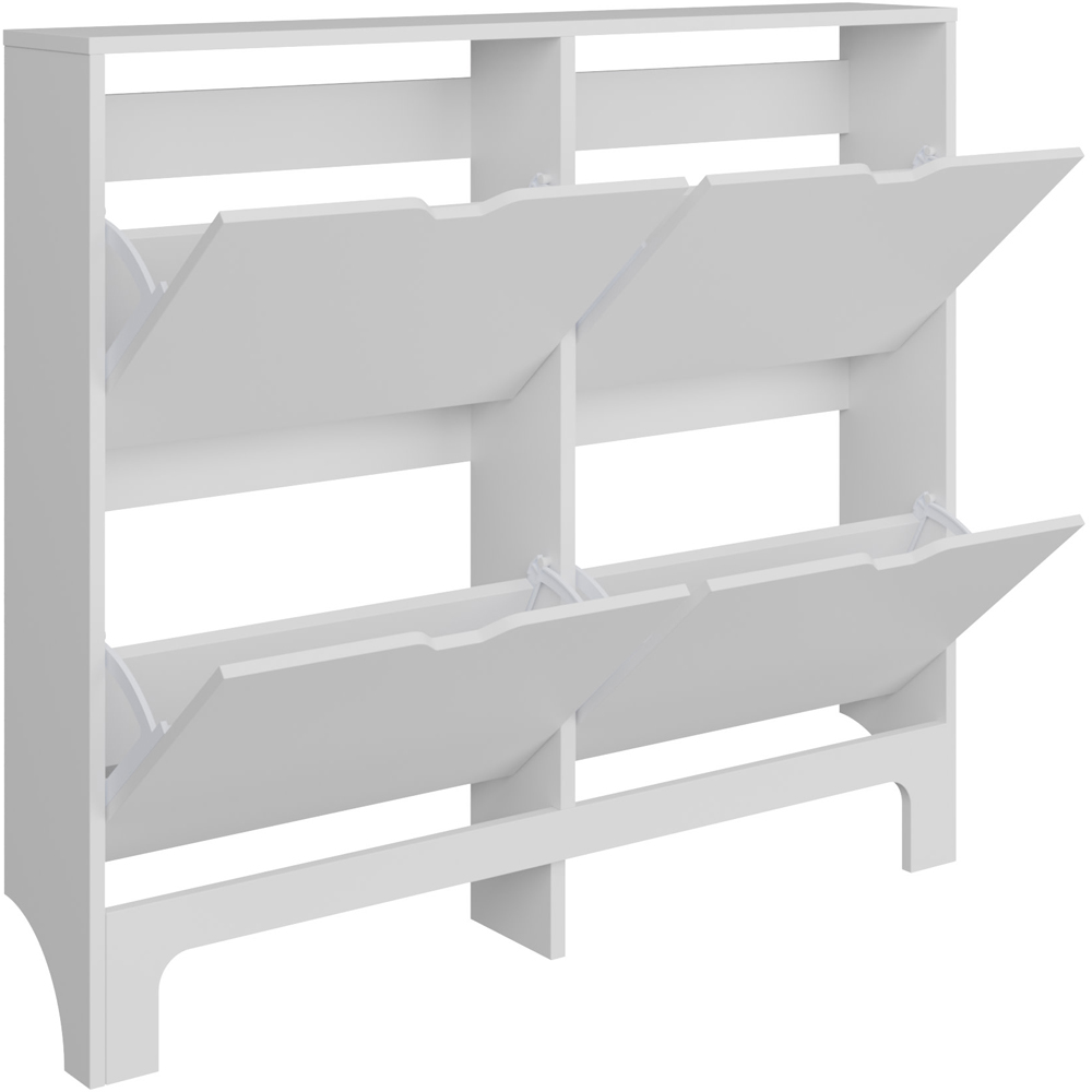 GFW White Narrow 4 Drawer Shoe Cabinet Image 6