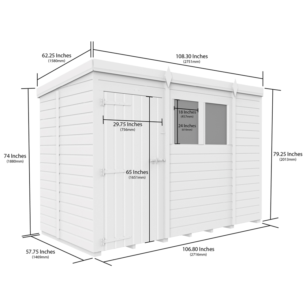 DIY Sheds 9 x 5ft Tongue and Groove Timber Pent Security Garden Shed Image 9