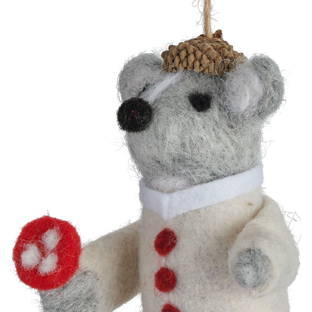 Wilko Winter Mouse in Shorts Decoration 4 Pack Image 4