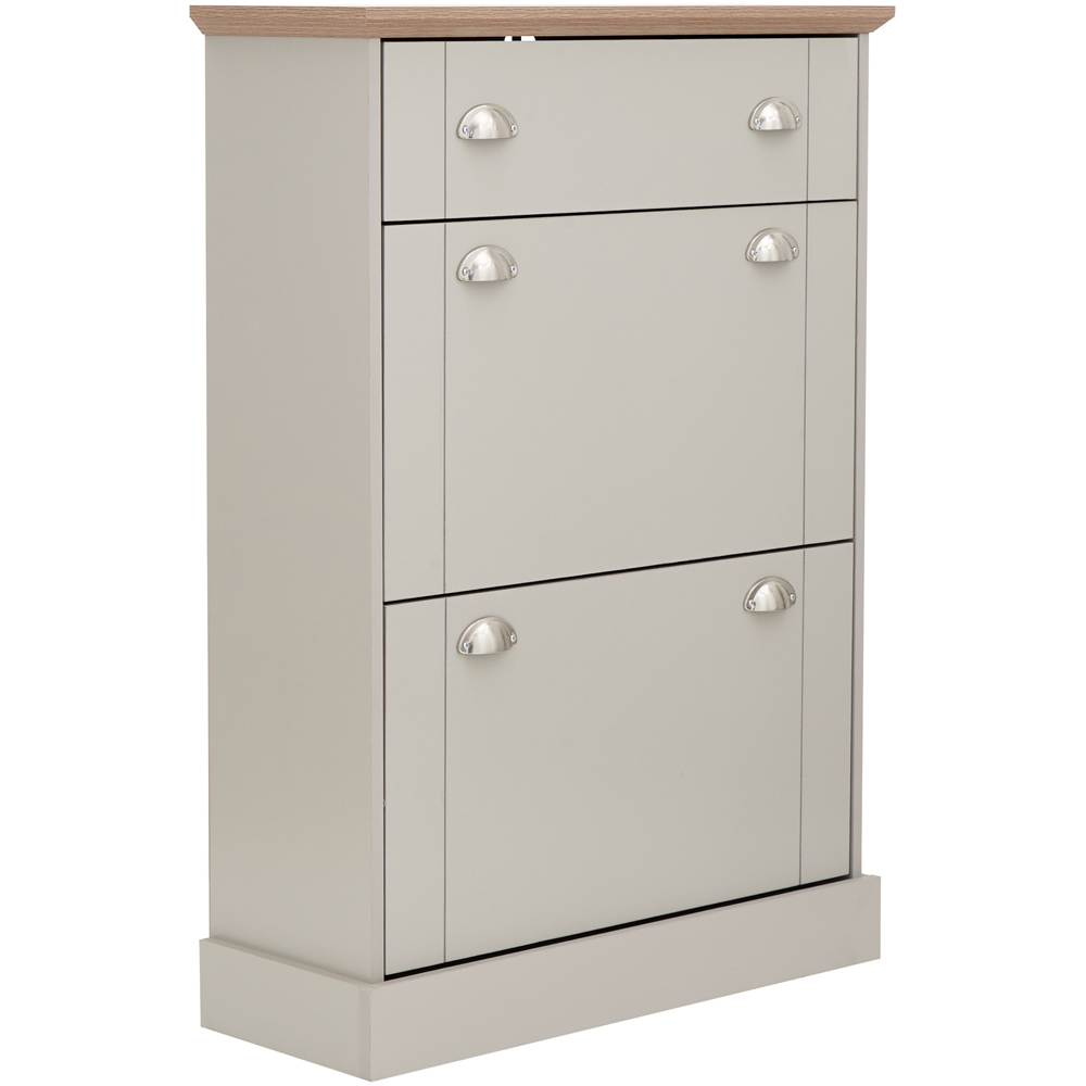 GFW Kendal Grey Deluxe Shoe Cabinet Image 2