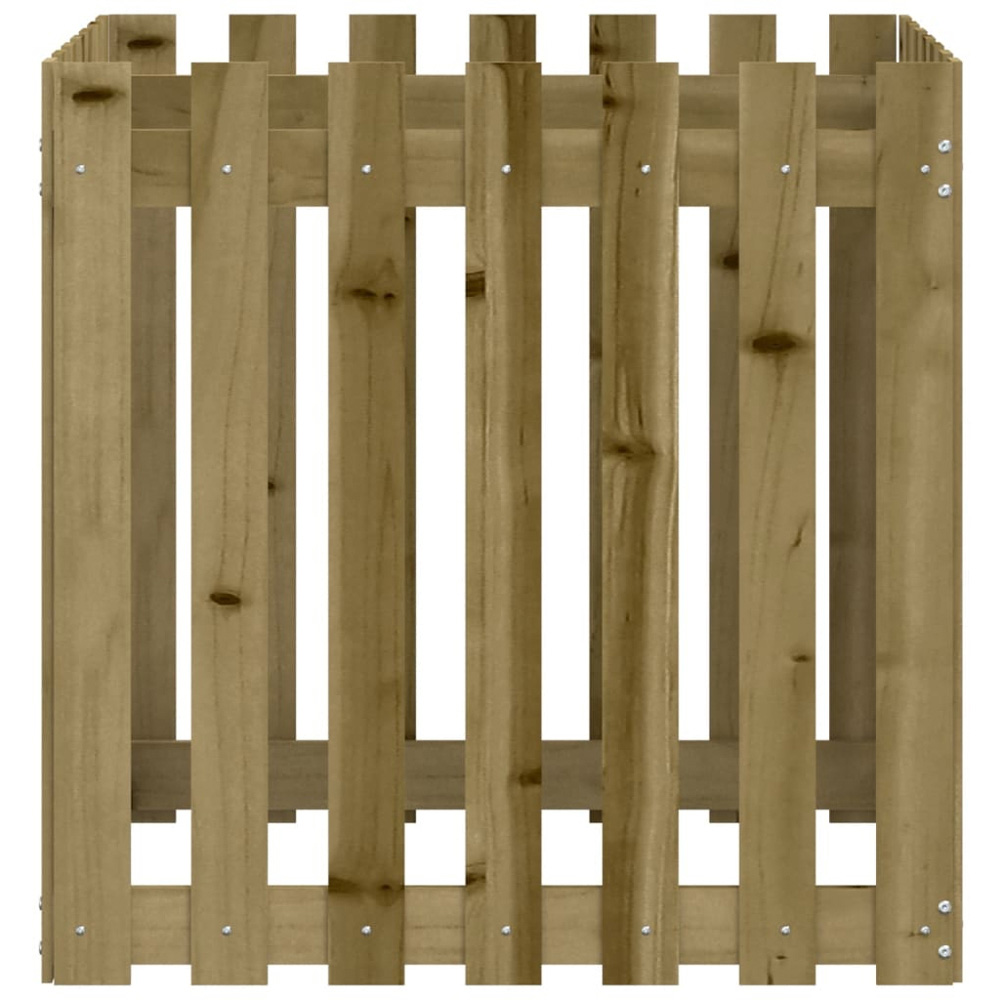 vidaXL Brown Pine Wood Garden Planter 70 x 70 x 70cm Image 5