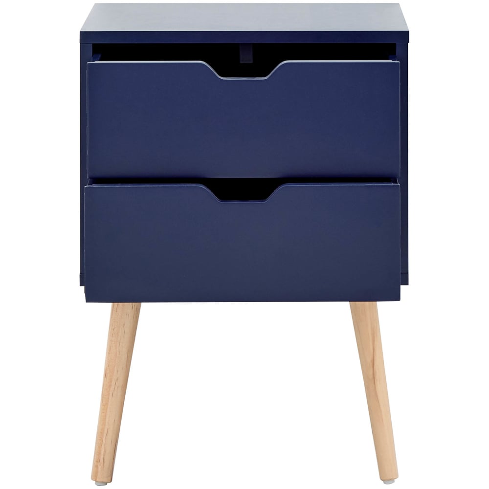 GFW Nyborg 2 Drawer Nightshadow Blue Bedside Table Set of 2 Image 3