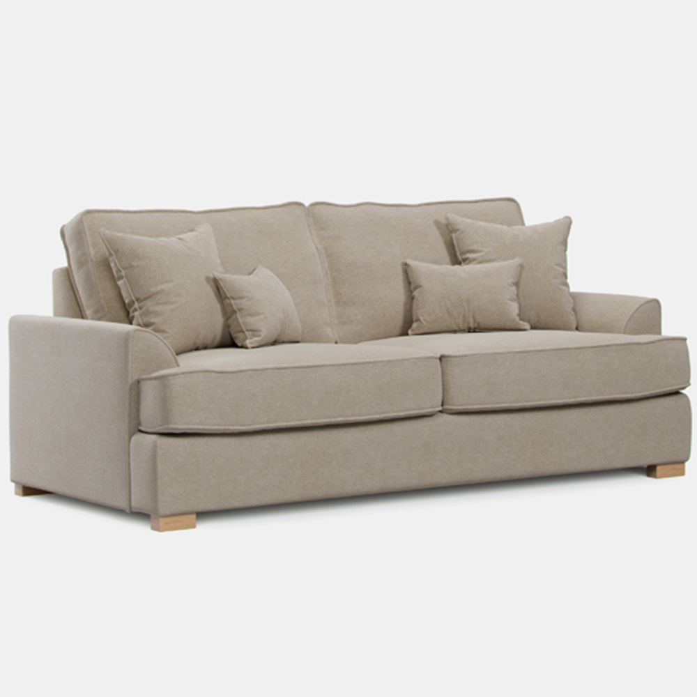 Alba City 3 Seater Stone Fabric Sofa Image 2