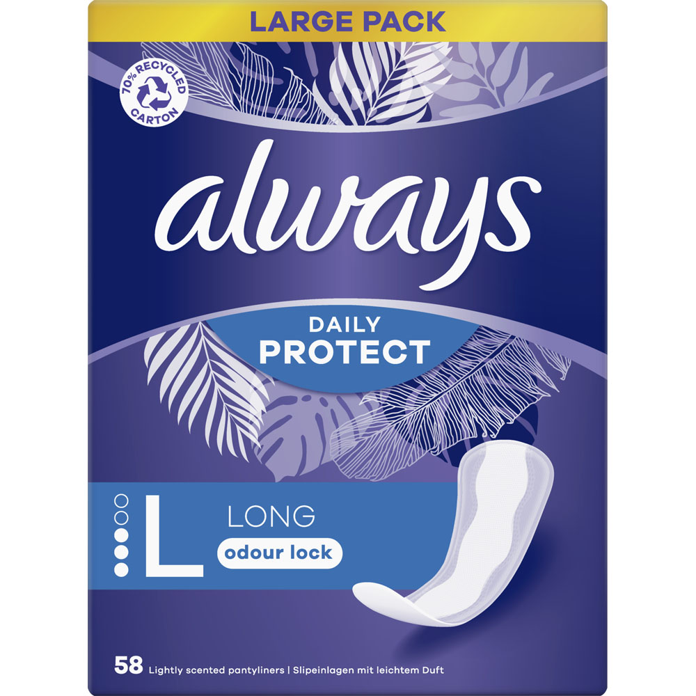 Always Daily Protect Panty Liners Large 58 Pack Image 1
