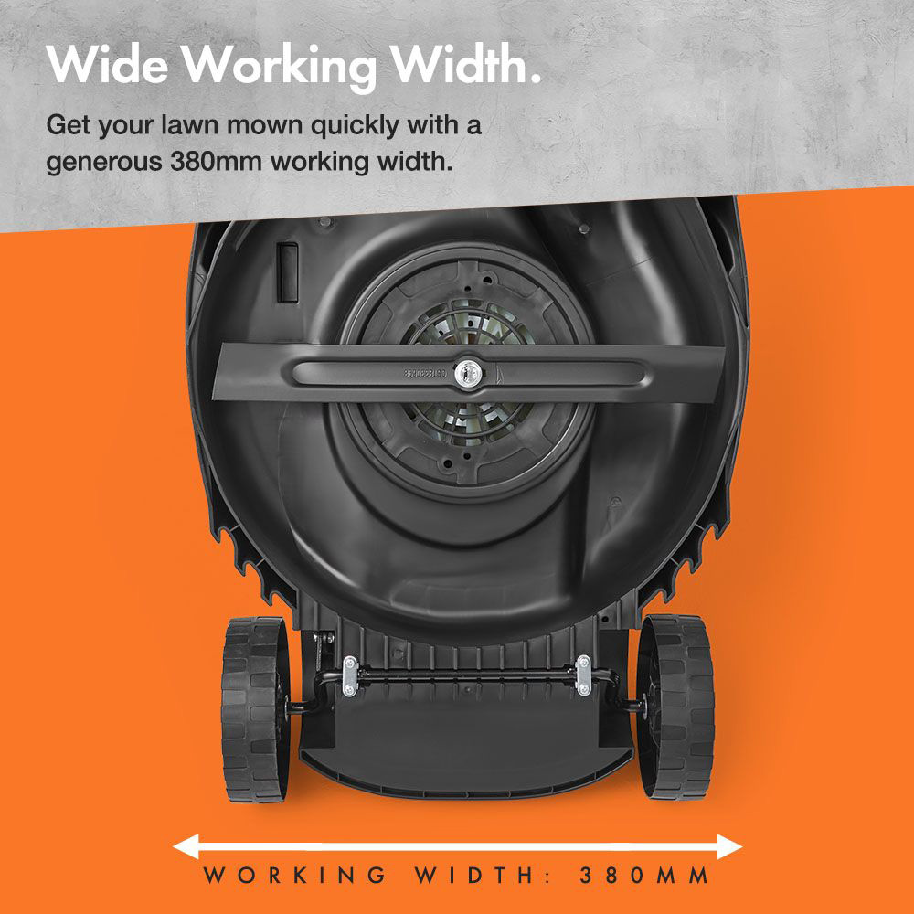 VonHaus 2515382 1600W Hand Propelled 38cm Rotary Electric Lawn Mower Image 7