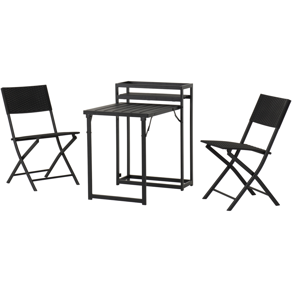 Seconique 3 Piece Black Foldaway Garden Set Image 2
