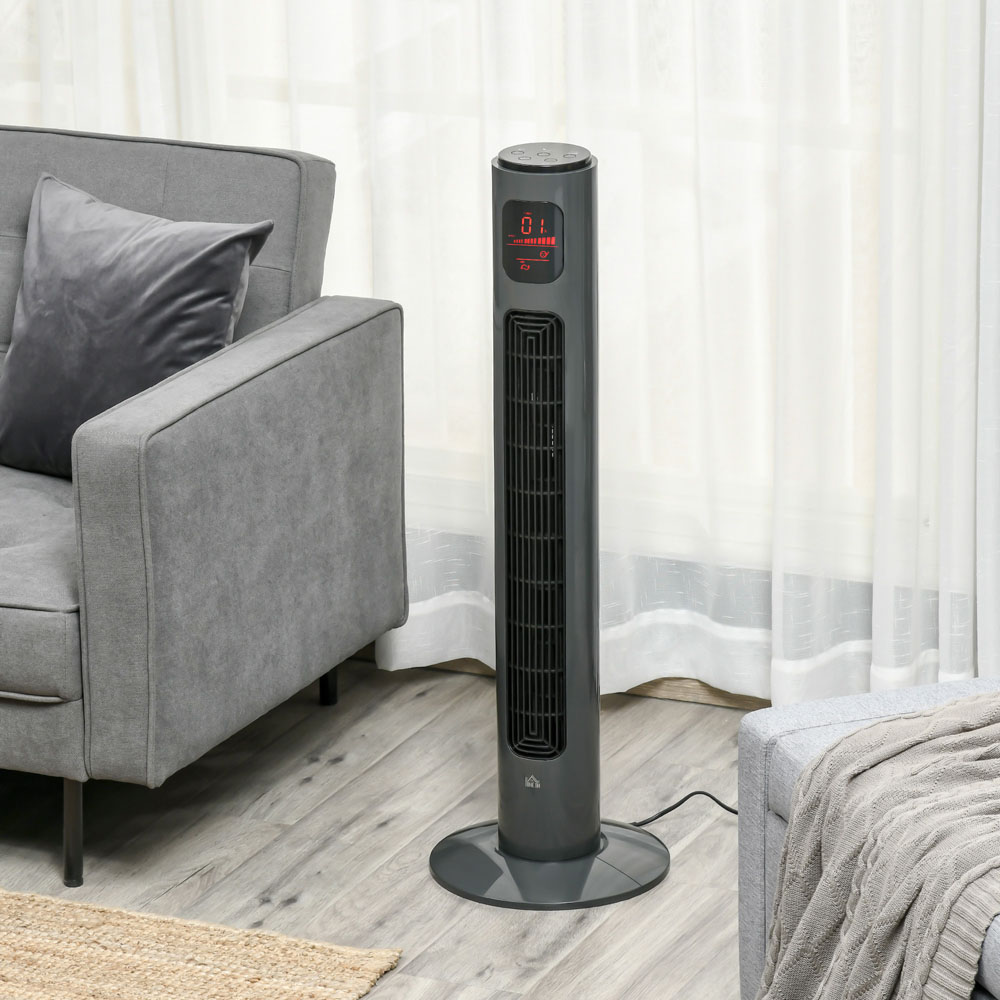 HOMCOM Grey Tower Fan 38 inch Image 2