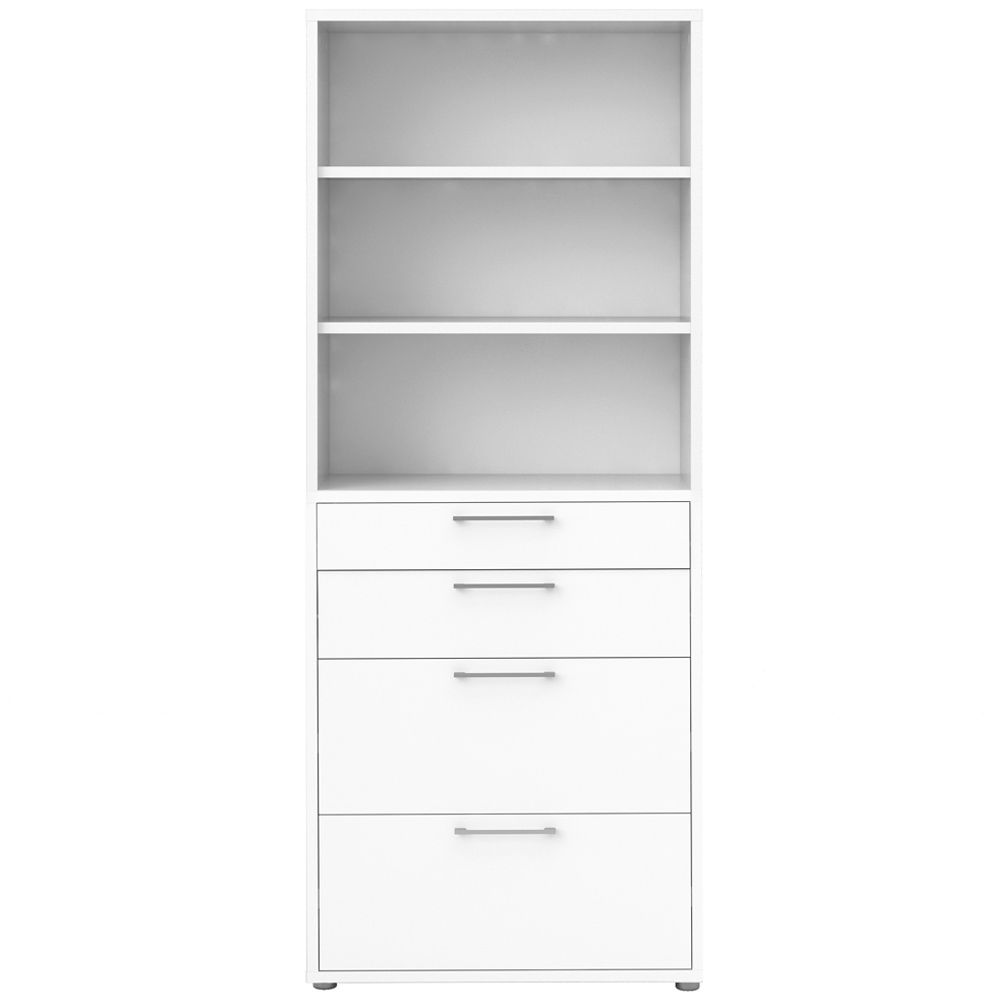 Florence 4 Drawer 2 Shelf White Bookcase Image 3
