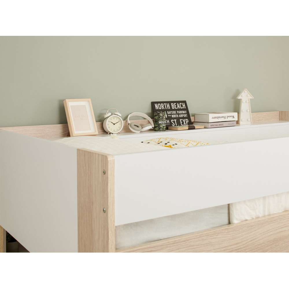 Flair Hampton White and Oak High Sleeper with Desk and Wardrobe Image 6