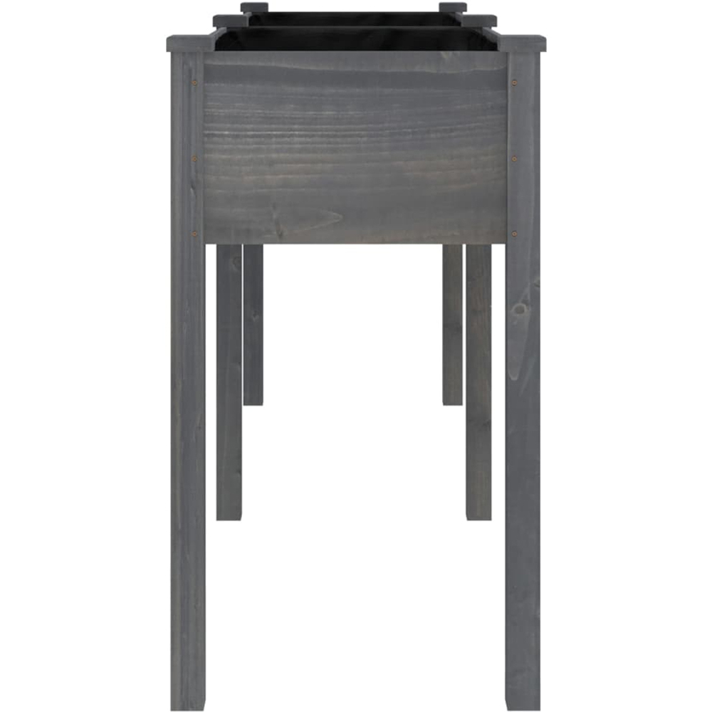 vidaXL Grey Solid Fir Wood Garden Planter with Liner 161 x 45 x 76cm Image 4