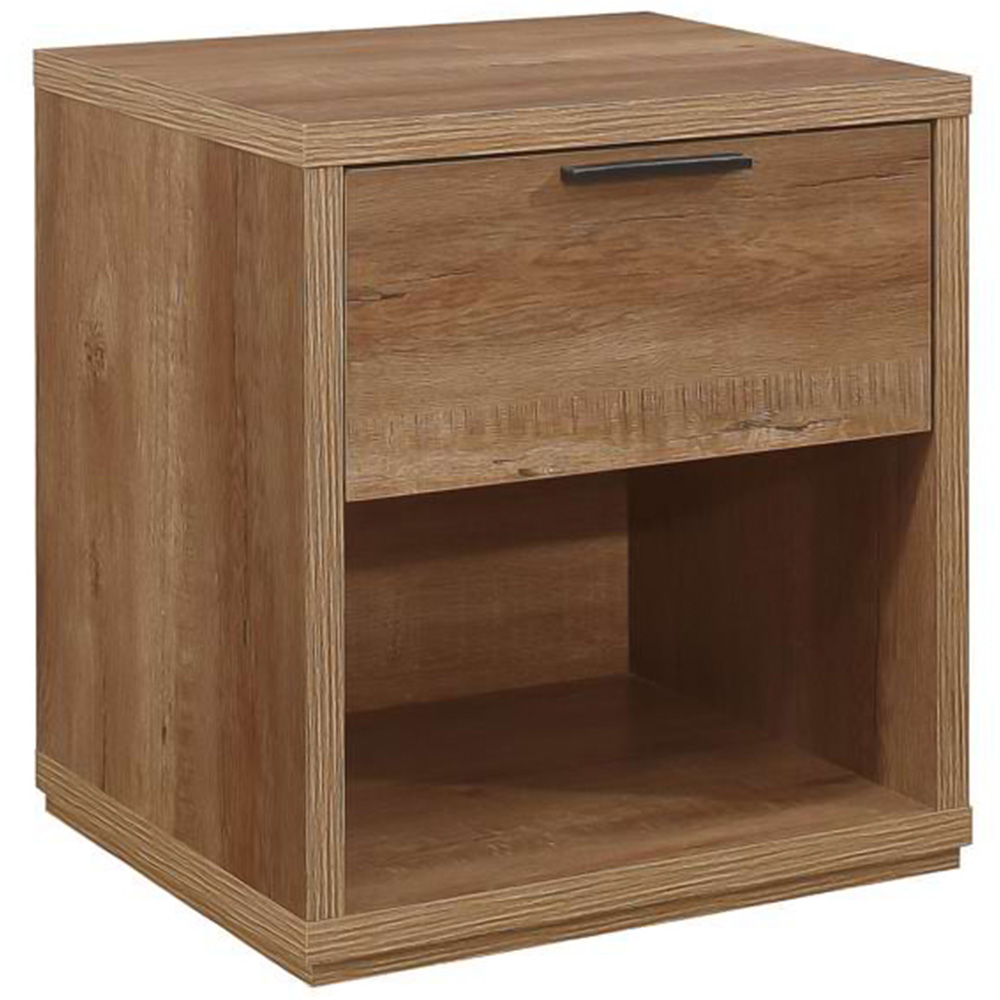 Stockwell Single Drawer Single Shelf Brown Bedside Table Image 2