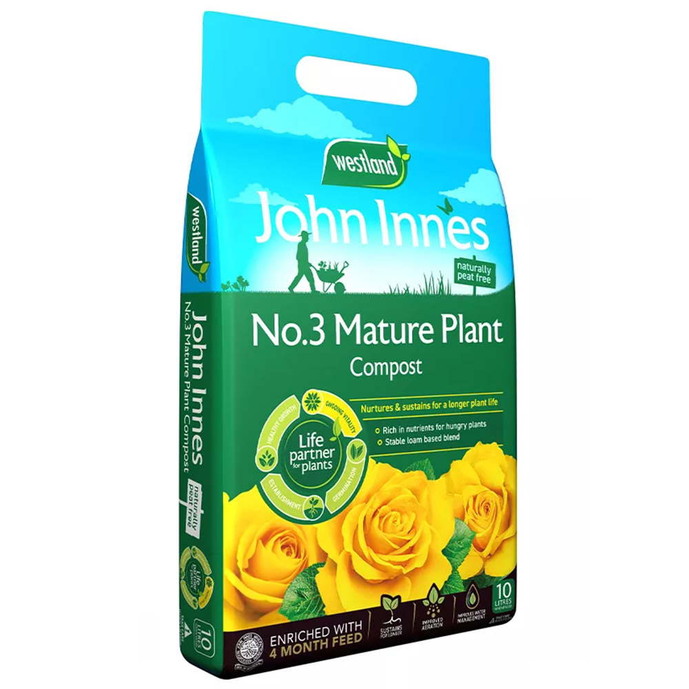 Westland John Innes Peat Free No 3 Mature Plant Compost 10L Image 1