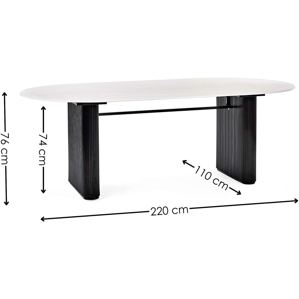 Julian Bowen Bolivia 6 Seater White Stone Effect Oval Dining Table Image 9