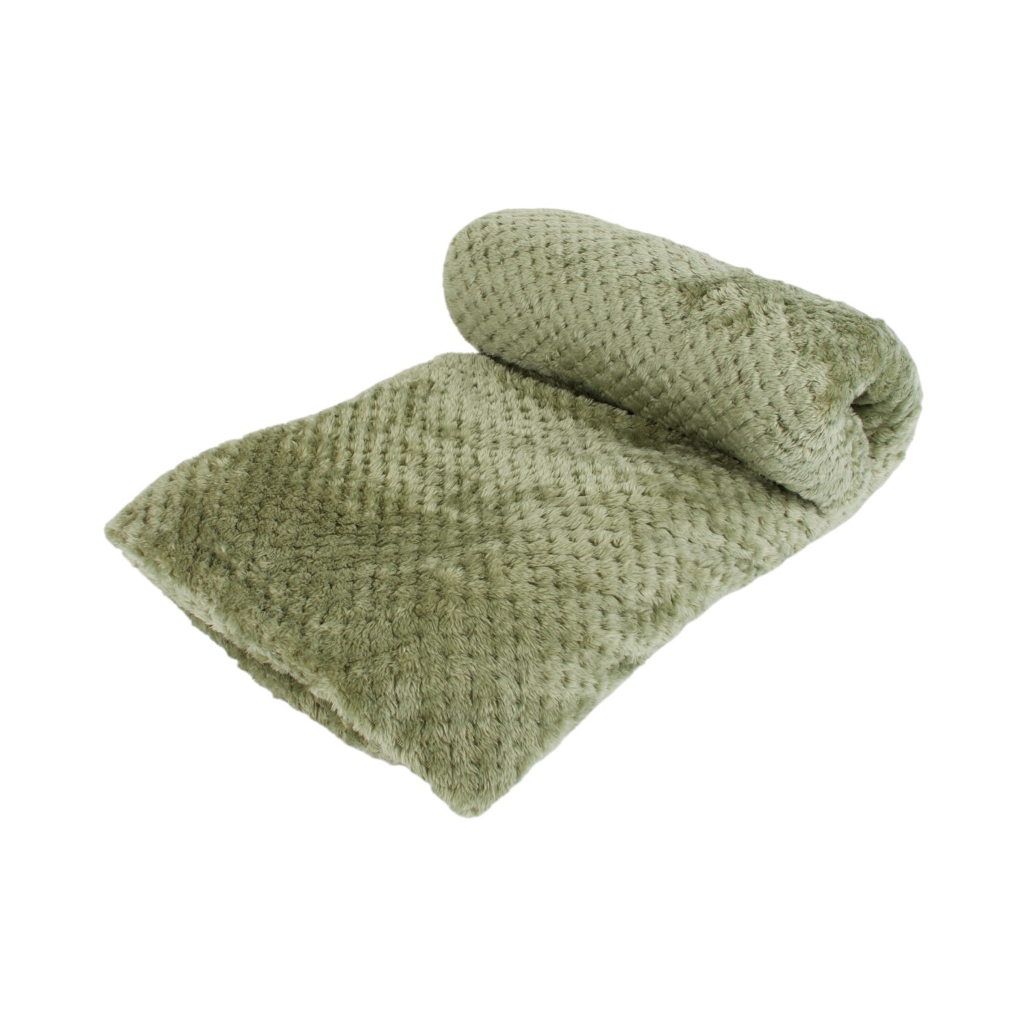 Waffle Soft Fleece Throw Sage Image 3