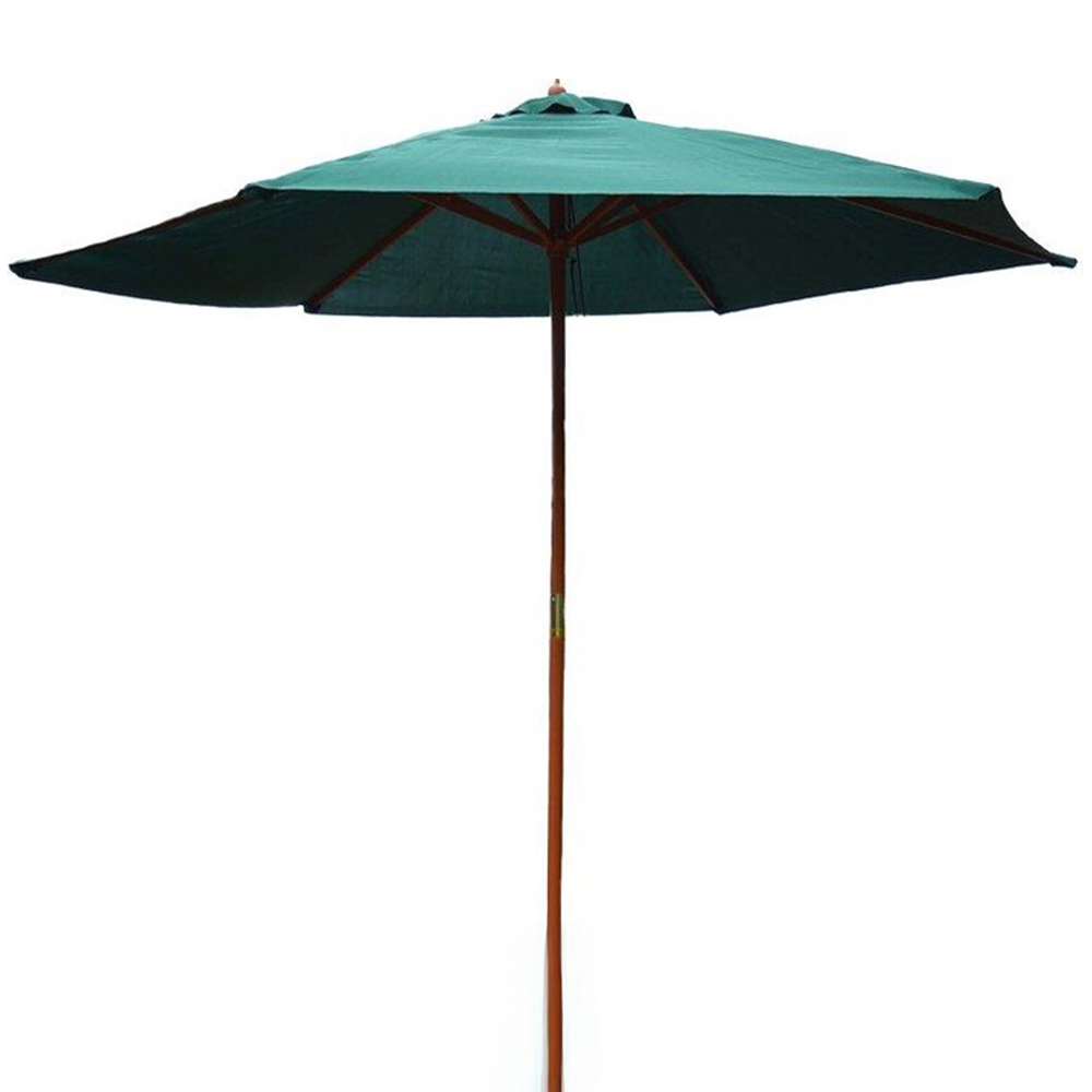 Samuel Alexander Green Wooden Garden Parasol 2.4m Image 1