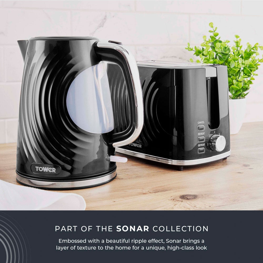 Tower Sonar T20090BLK Black 2 Slice Toaster Image 7