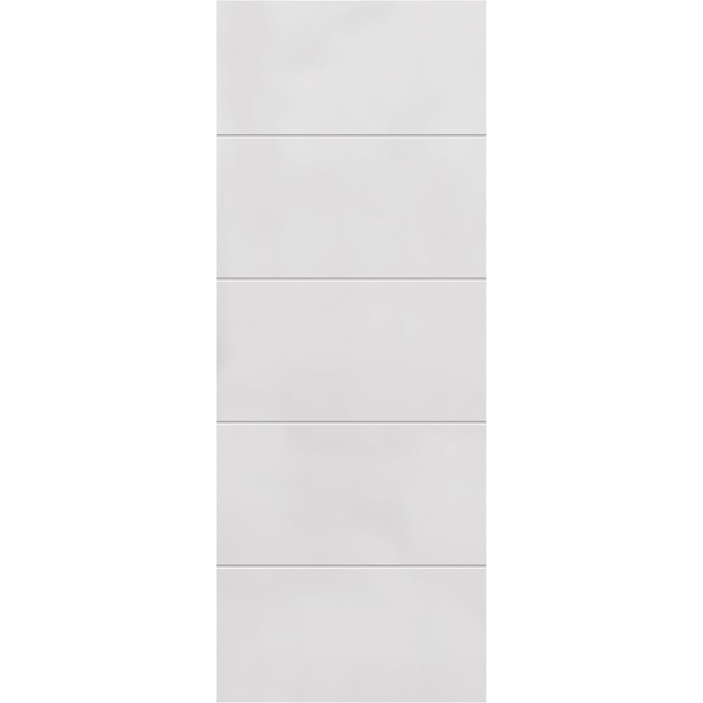 JB Kind Modern Moulded 4 Line White Horizontal Primed Internal Door 1981 x 610mm Image 1