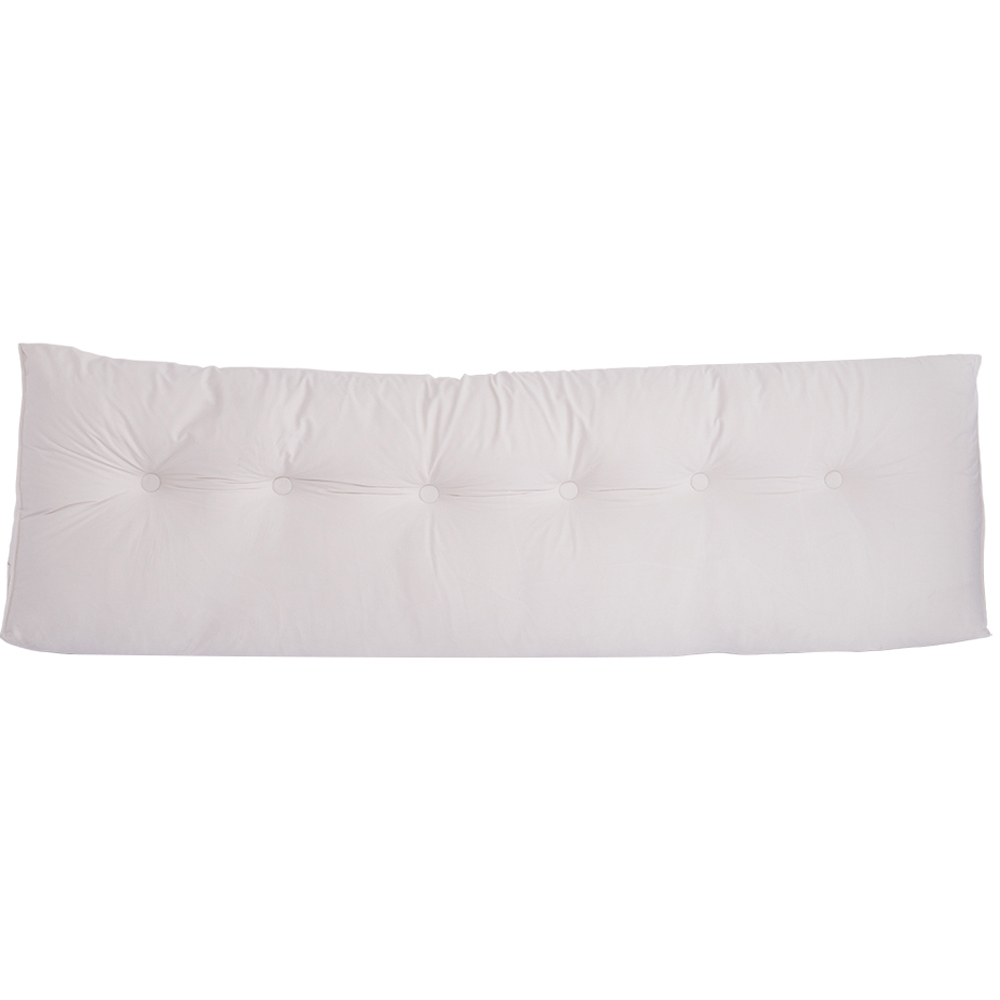 Living and Home White Chenille Wedge Headboard Pillow with Side Pocket 180 x 50cm Image 2