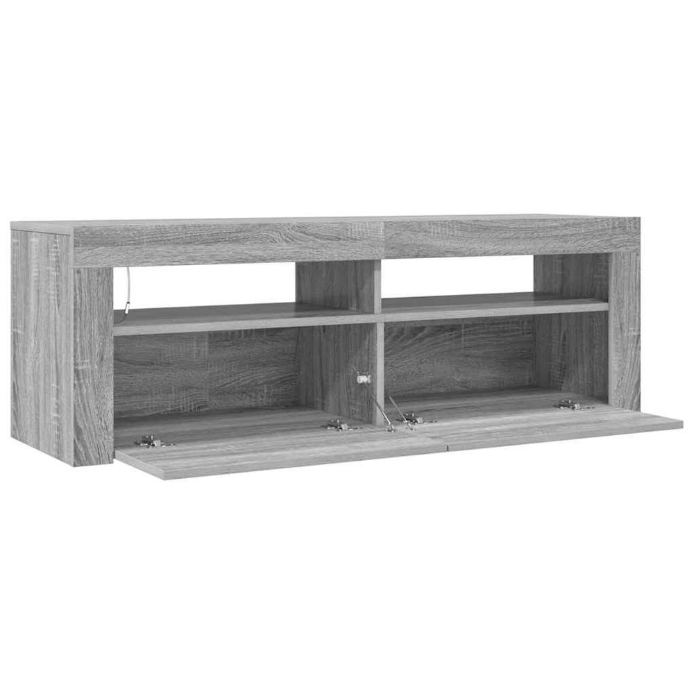vidaXL 2 Door 2 Shelf Grey Sonoma TV Cabinet with RGB LED Lights Image 5