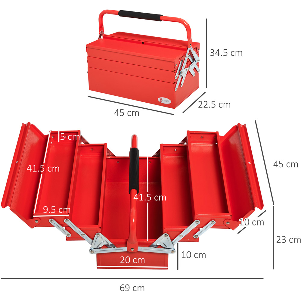 DURHAND 5 Tray Steel Tool Box Image 8