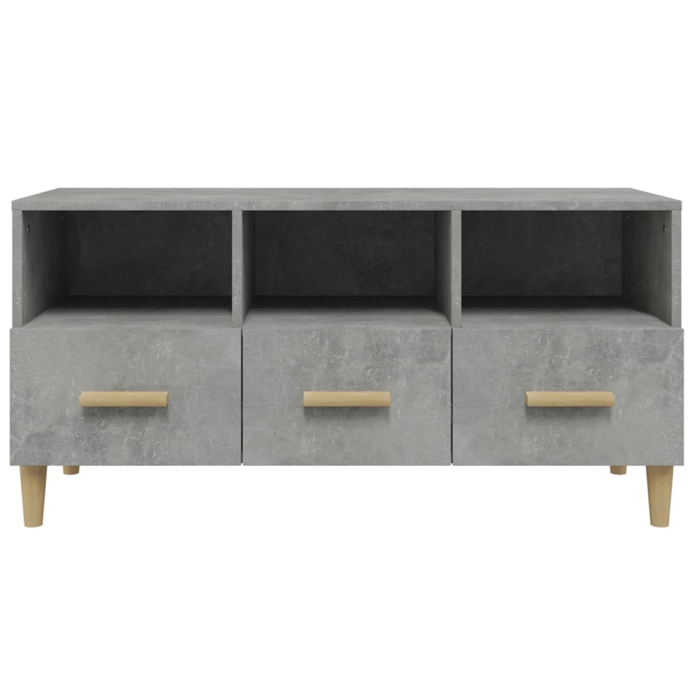 vidaXL 3 Drawer 3 Shelf Concrete Grey TV Cabinet Image 6