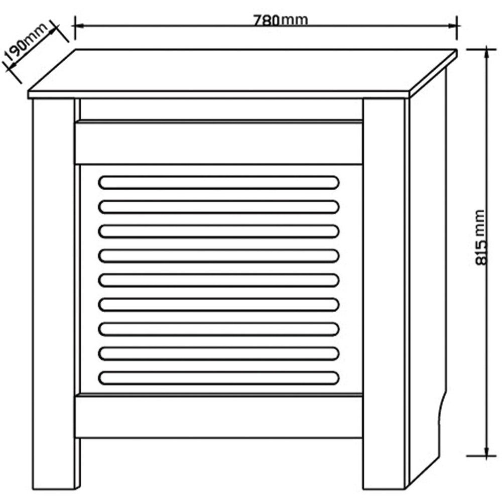 White Horizontal Striped Radiator Cover 78cm Image 3