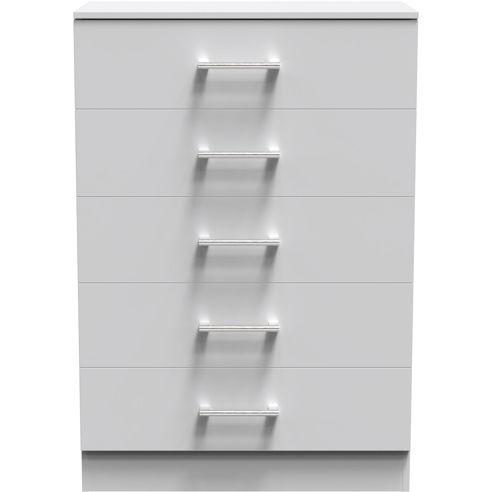 Crowndale Devon 5 Drawer Matt Grey Chest of Drawers Ready Assembled Image 2