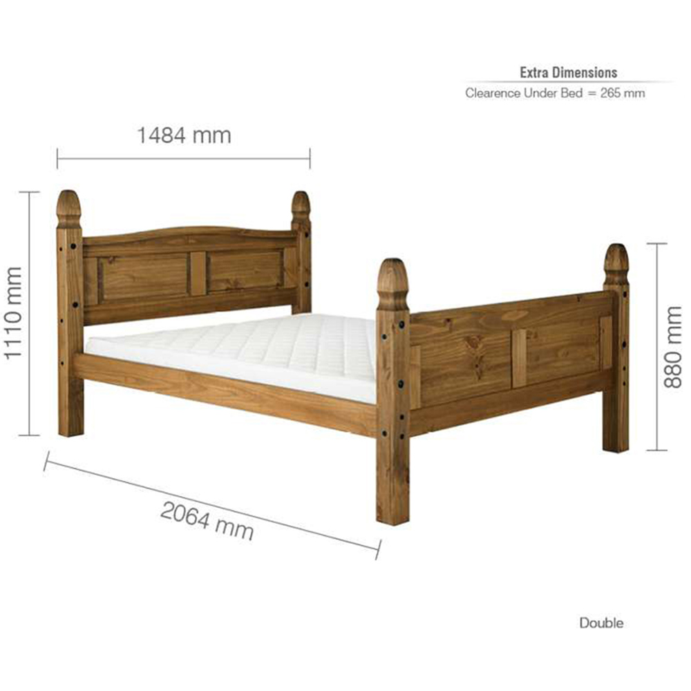 Corona Double Natural Wax High End Bed Frame Image 4