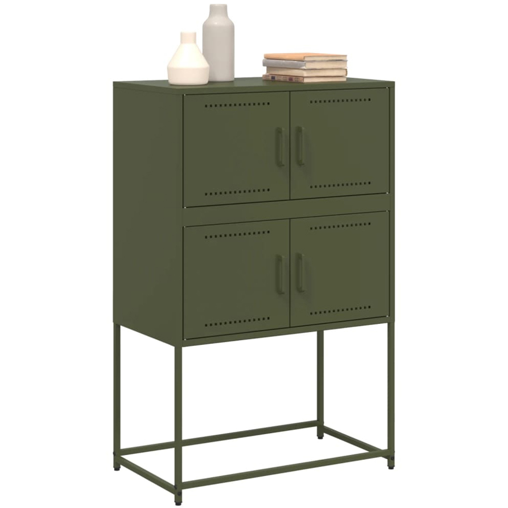 vidaXL 4 Door Olive Green Sideboard Image 4