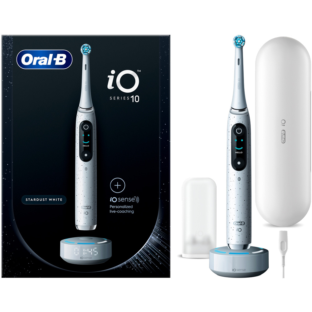 Oral-B iO Series 10 Stardust White Rechargeable Toothbrush Image 4
