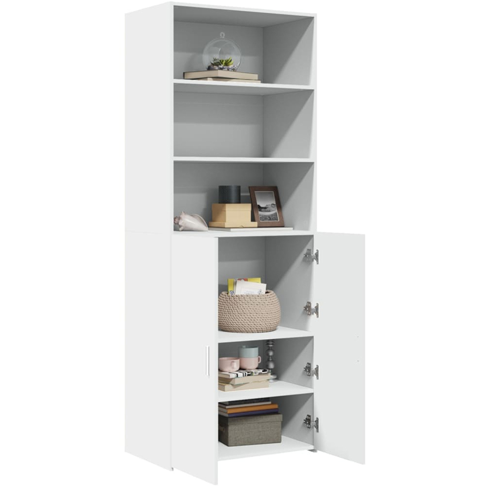 vidaXL 2 Door 3 Shelf White Highboard Image 2