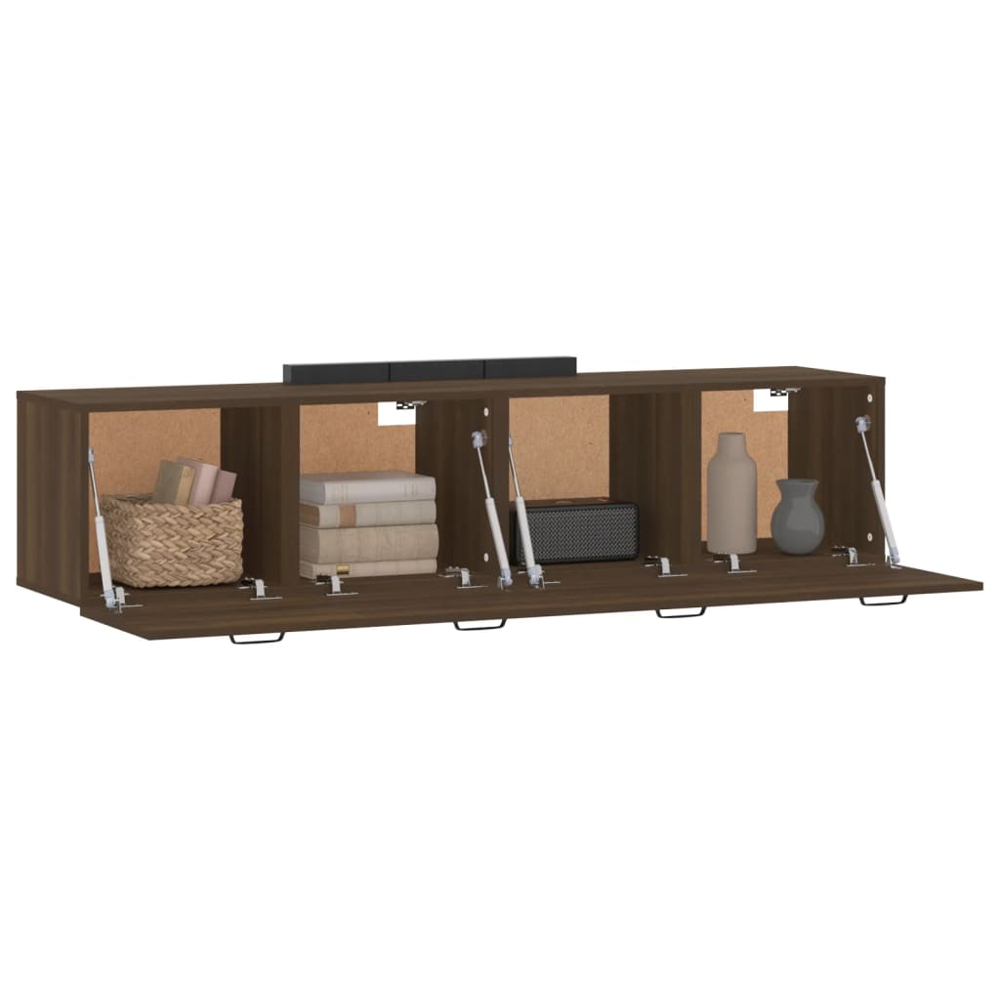 vidaXL Single Door Brown Oak Wall Mounted Cabinet Set of 2 Image 4