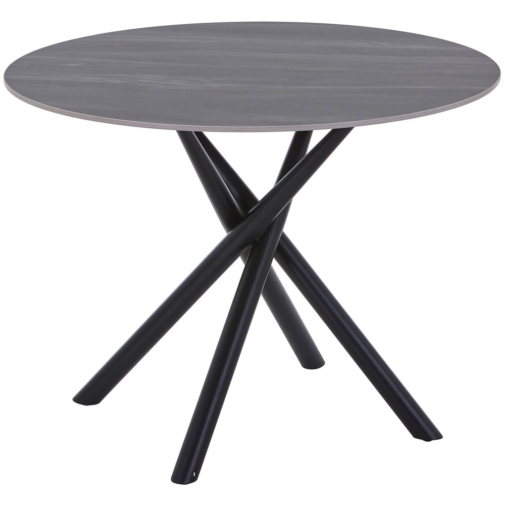 Avesta Concrete Effect 4 Seater Round Dining Table Grey Image 4