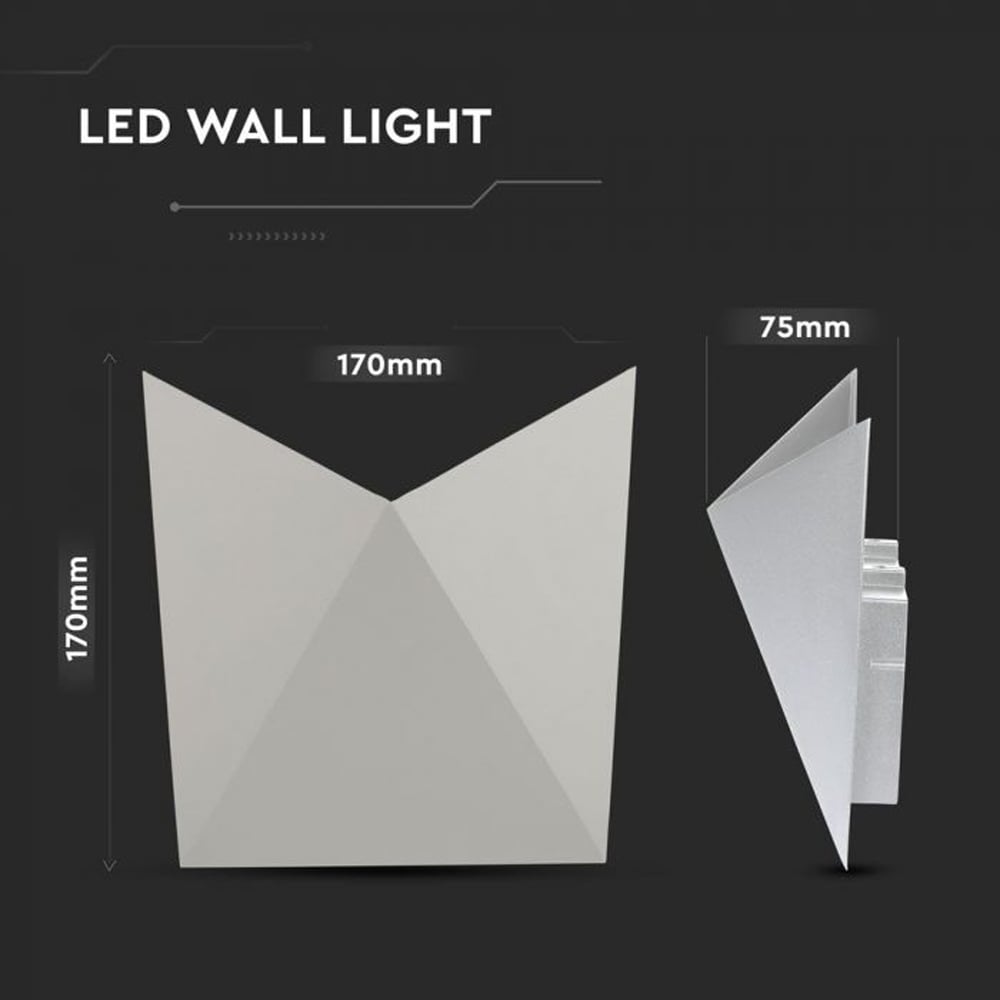 V-TAC Grey Warm White LED Outdoor Wall Light Image 8