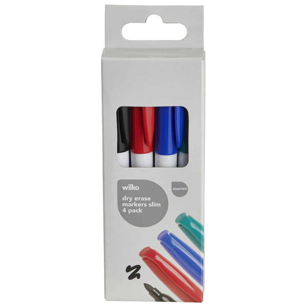 Wilko Dry Wipe Pens Mixed Colours 4 pack Image 6