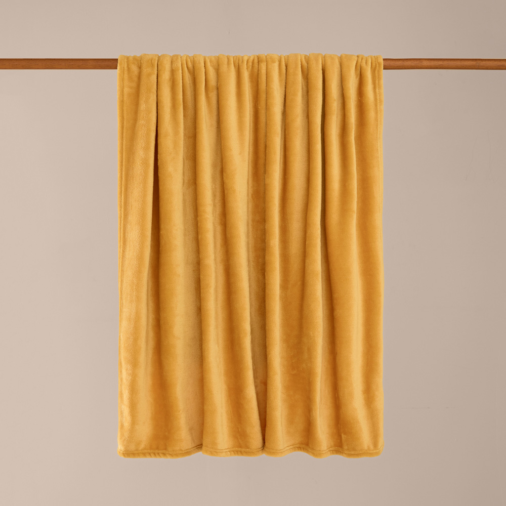 Furn Harrow Ochre Fleece Throw 140 x 180cm Image 2