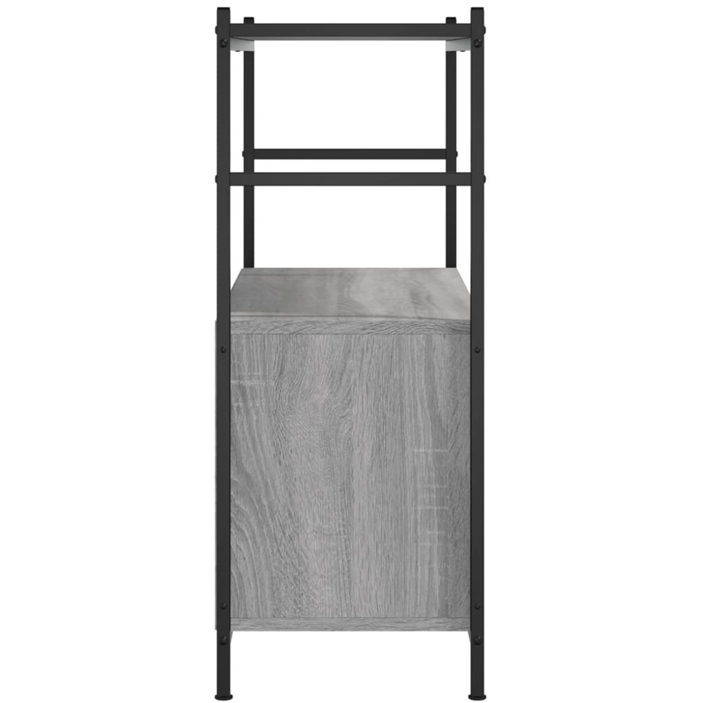 vidaXL Single Shelf Grey Sonoma Bookshelf Image 5