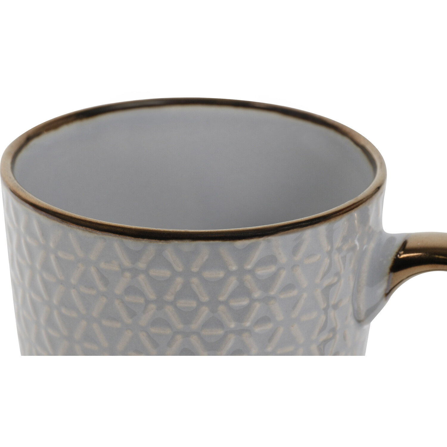 Jumbo Embossed Geometric Metallic Rim Mug Image 3