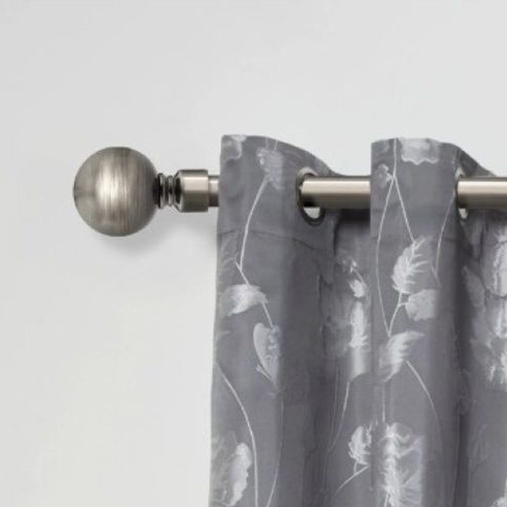 New Edge Blinds Sphere 160-300cm Extendable Black Silk Eyelet Metal Curtain Pole Set Image 2