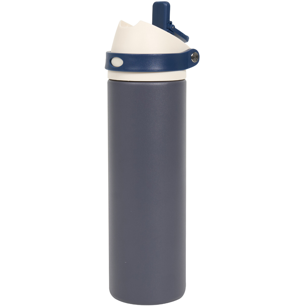 Stainless Steel 2 Way Lid Bottle with Straw Blue Image 3