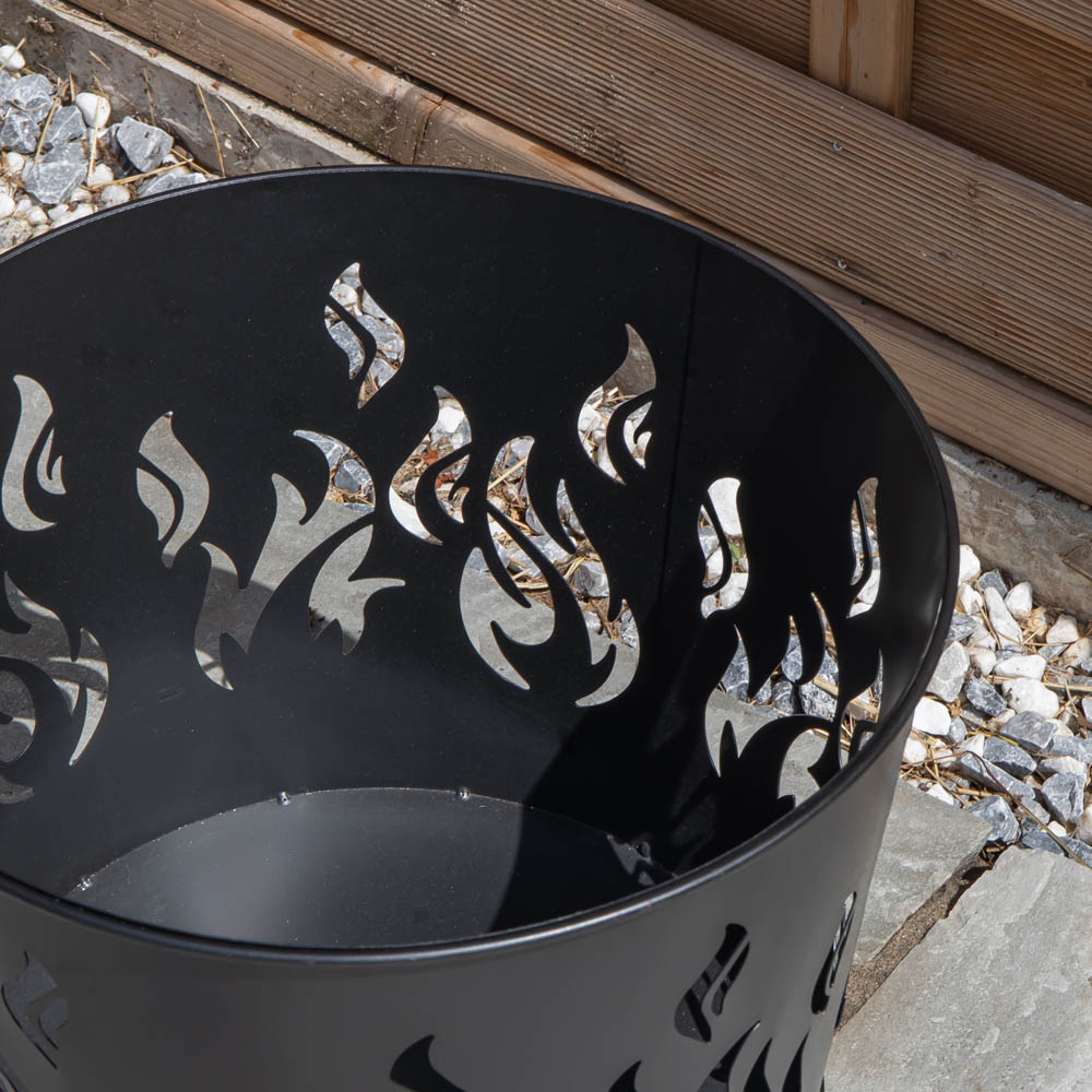 Samuel Alexander Black Steel Fuego Outdoor Fire Basket 32cm Image 7