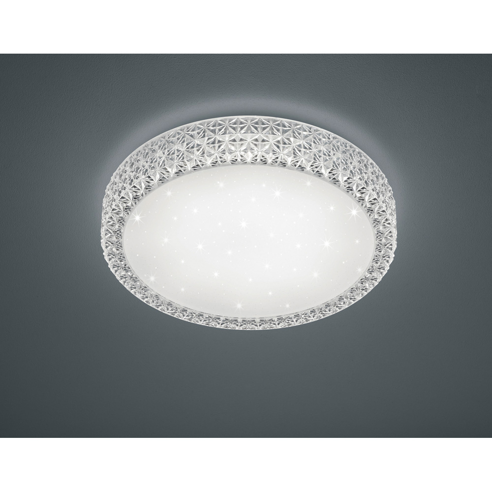 TRIO Pegasus Chrome and Clear Acrylic Integrated LED Ceiling Light Image 2