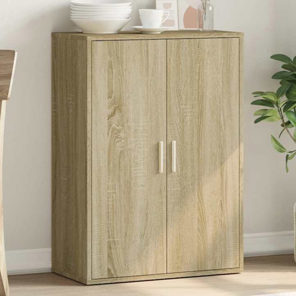 vidaXL 2 Door Sonoma Oak Sideboard Image 1