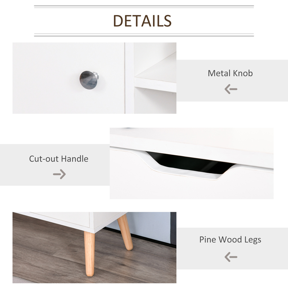 Portland Single Door 2 Drawer White TV Unit Image 6