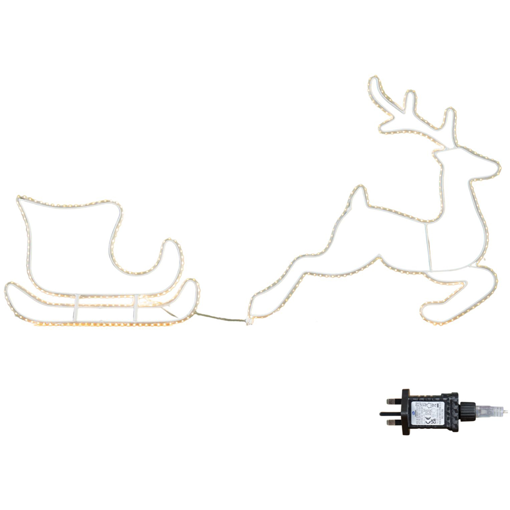 Samuel Alexander 401 Warm White LED Hanging Reindeer and Sleigh Silhouette Christmas Decoration 42cm Image 8