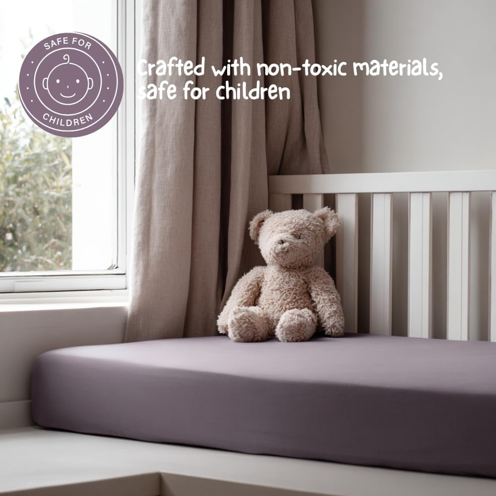 MHG Living Light Pink and Purple Jersey Cotton Fitted Cot Bed Sheet 120 x 60cm 2 Pack Image 5
