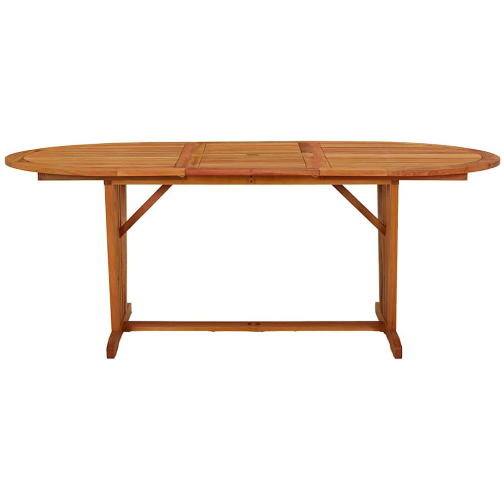 vidaXL 6 Seater Solid Eucalyptus Extendable Garden Table Brown Image 2