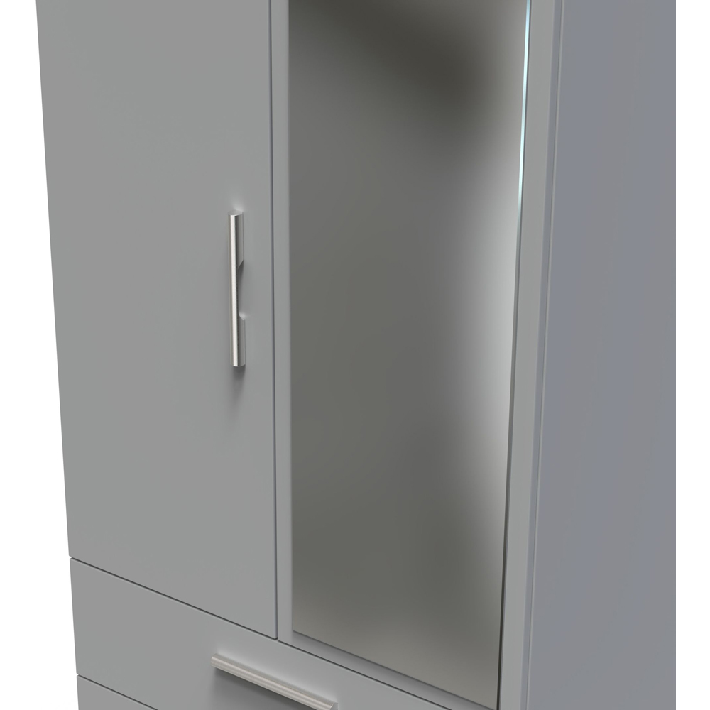 Crowndale Camden 2 Door 2 Drawer Dusk Grey Mirrored Wardrobe Ready Assembled Image 5