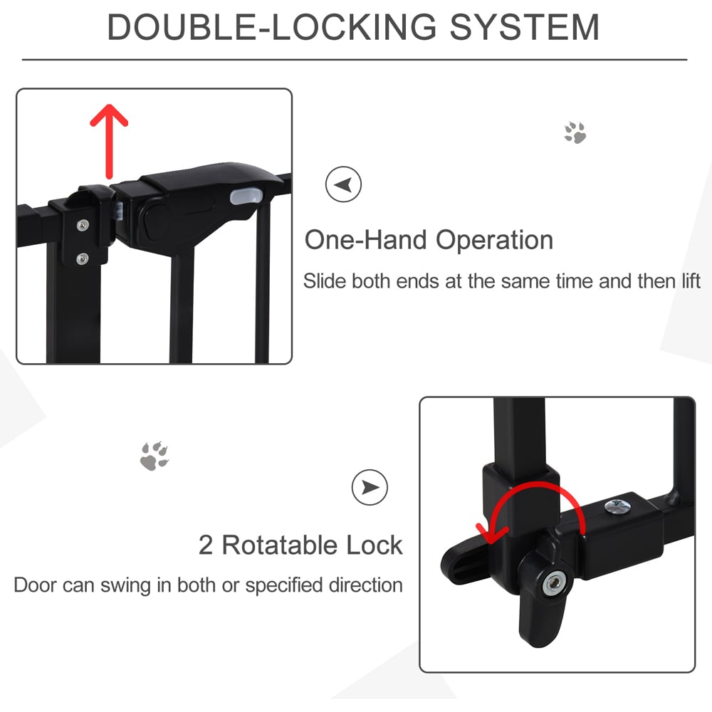 PawHut Black 147cm Pet Safety Gate Image 4