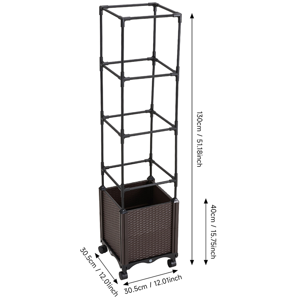 Living and Home Rolling Raised Garden Bed with Trellis 130cm Image 8